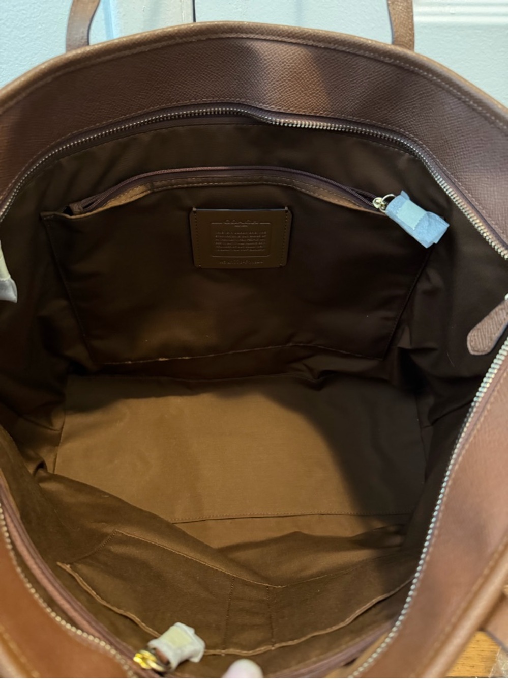 Coach City Zip Tote in the color Saddle Brown. - Picture 3 of 5